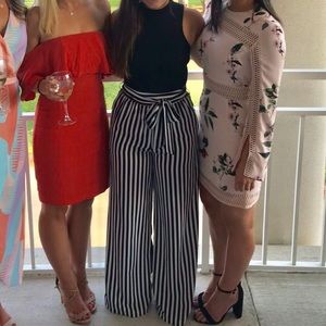 Boohoo wise leg stripe pants